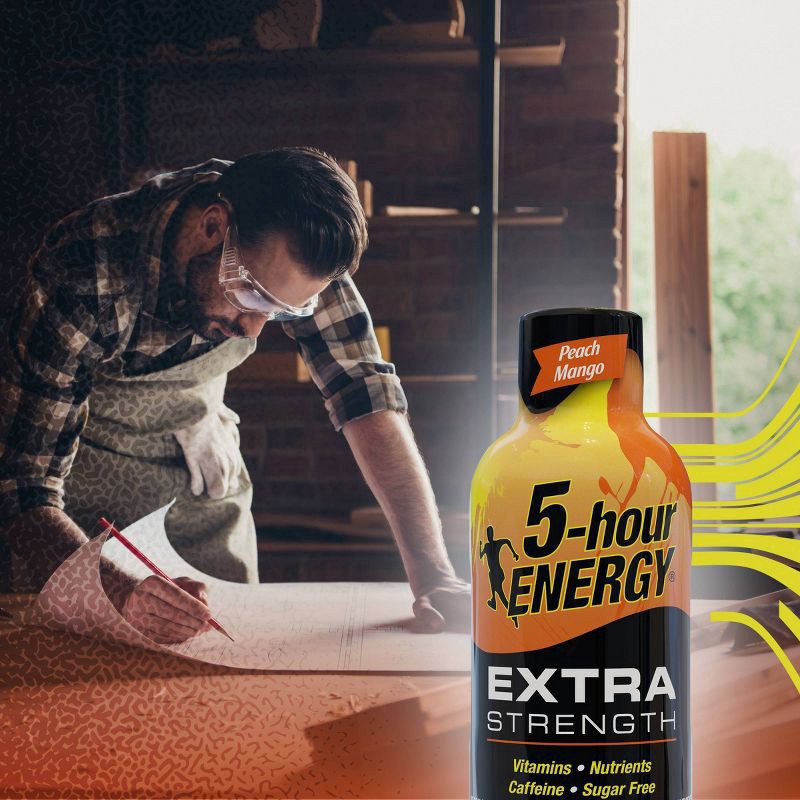 slide 4 of 4, 5-hour ENERGY Shot, Extra Strength, Peach Mango - 6 ct, 6 ct