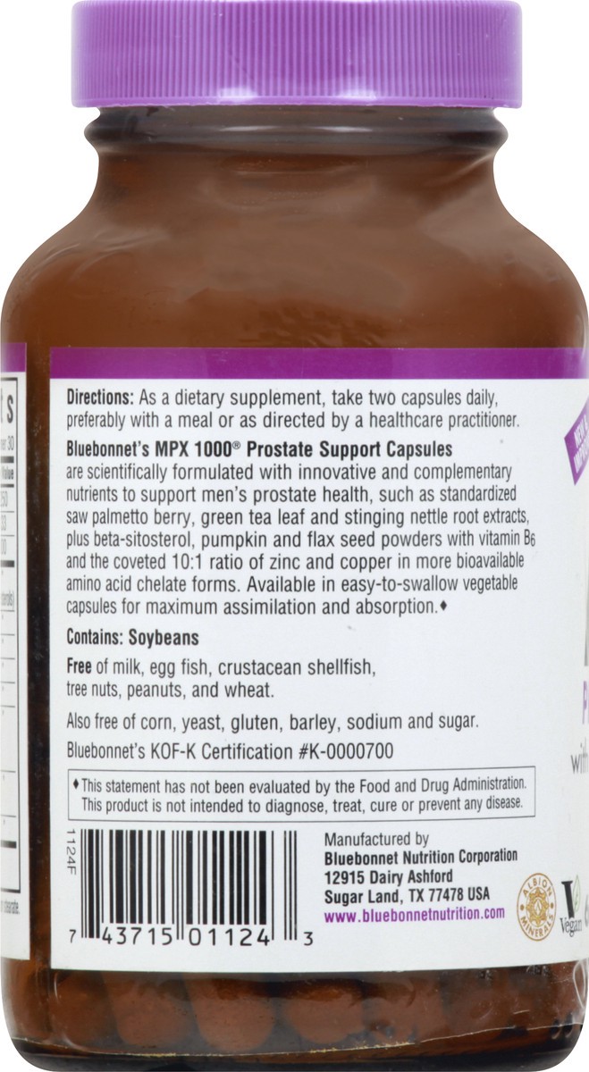 slide 6 of 12, Bluebonnet Nutrition Mpx 1000 Prostate Support, Vegetable Capsules, 60 ct
