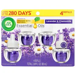 Air Wick Essential Oils Lavender & Chamomile Fragrance Refills 4 Each