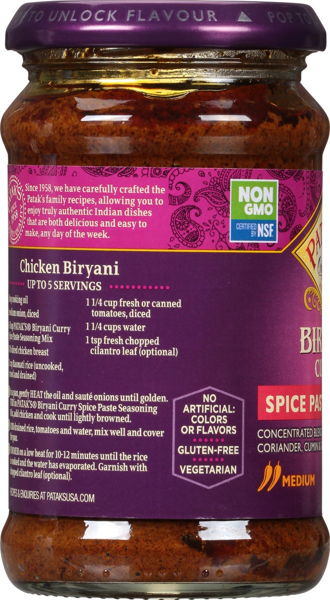 slide 6 of 12, Patak's Medium Biryani Spice Paste 10 oz, 10 oz