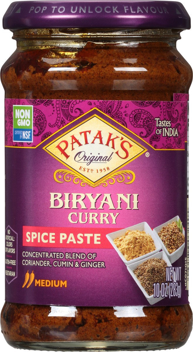 slide 2 of 12, Patak's Medium Biryani Spice Paste 10 oz, 10 oz