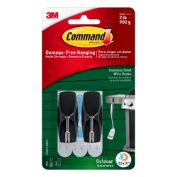 Command Outdoor Stainless Steel Wire Hooks