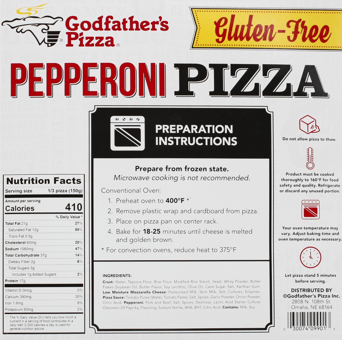 slide 4 of 13, Godfathers Pizza Gluten-Free Pepperoni Pizza 15.9 oz, 15.9 oz