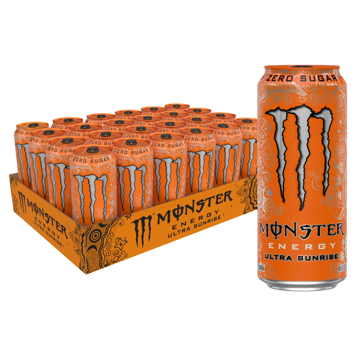 slide 1 of 5, Monster Energy Ultra Sunrise, Ultra Sunrise (Pack of 24 - 16 oz, 16 oz