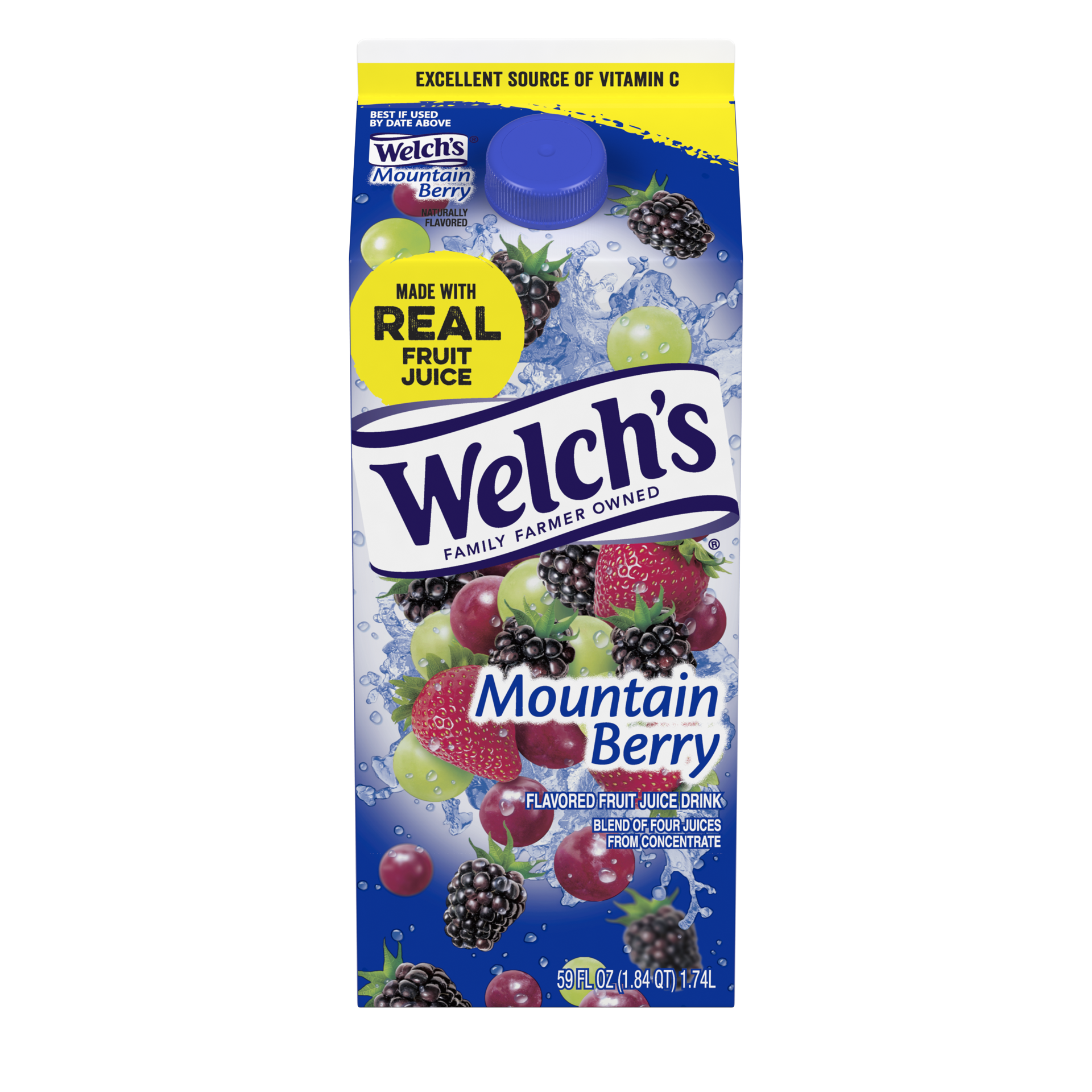 slide 1 of 4, Welch's Mountain Berry Fruit Juice Drink, 59 Fl Oz carton, 59 fl oz