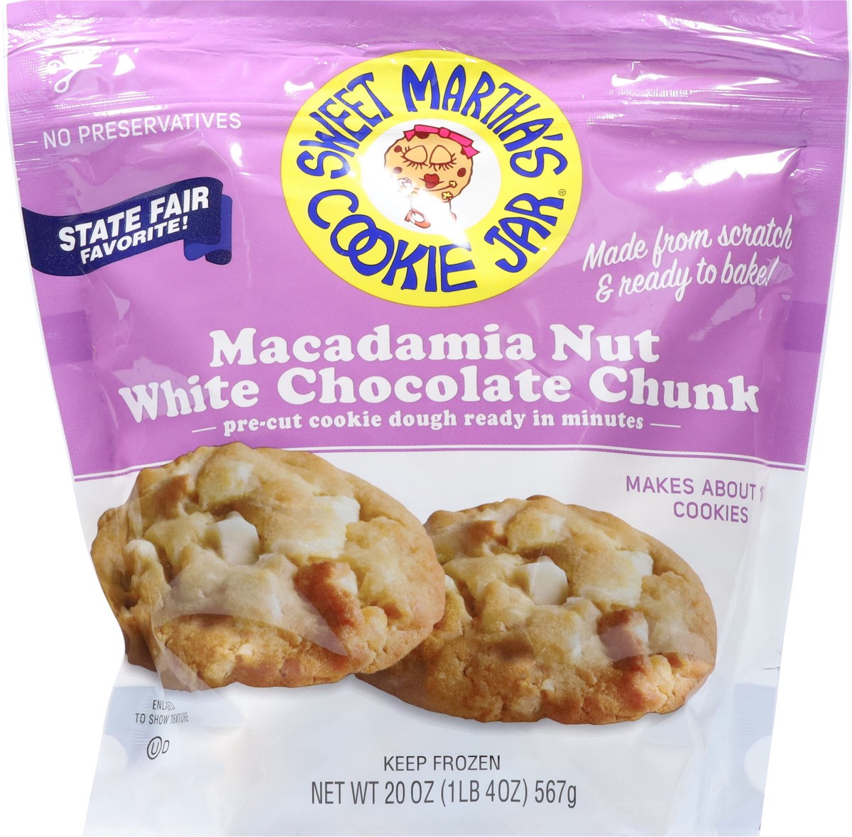 slide 13 of 14, Sweet Martha's Cookie Jar Macadamia Nut White Chocolate Chunk Cookie Dough 20 oz,