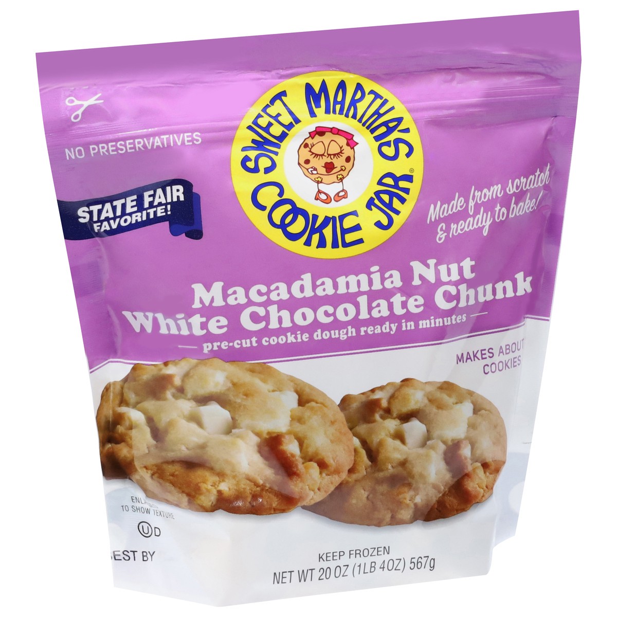 slide 7 of 14, Sweet Martha's Cookie Jar Macadamia Nut White Chocolate Chunk Cookie Dough 20 oz,