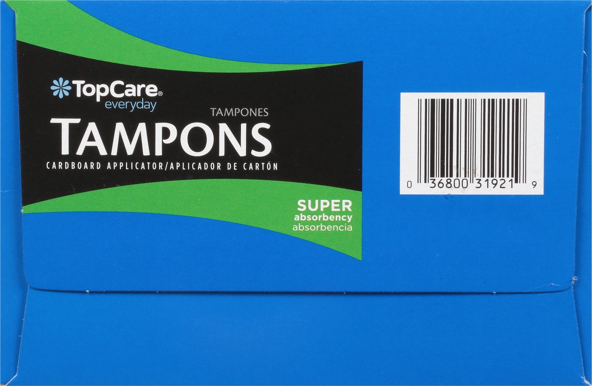 slide 4 of 9, TopCare Everyday Cardboard Applicator Super Absorbency Unscented Tampons 40 ea, 40 ct