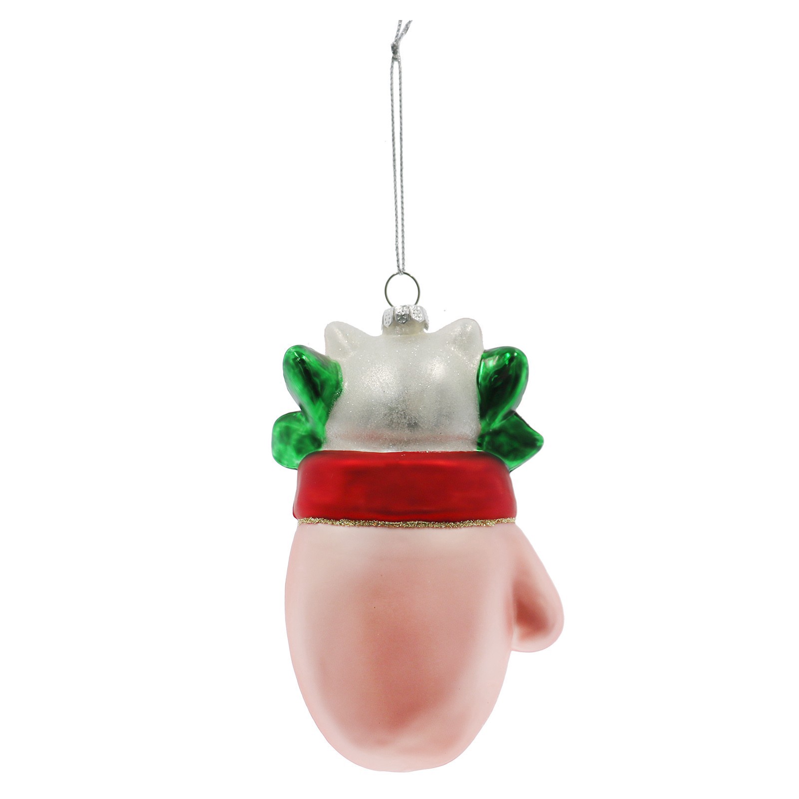 slide 4 of 4, 5" Kitten In A Mitten Glass Ornament By Ashland, 5 in