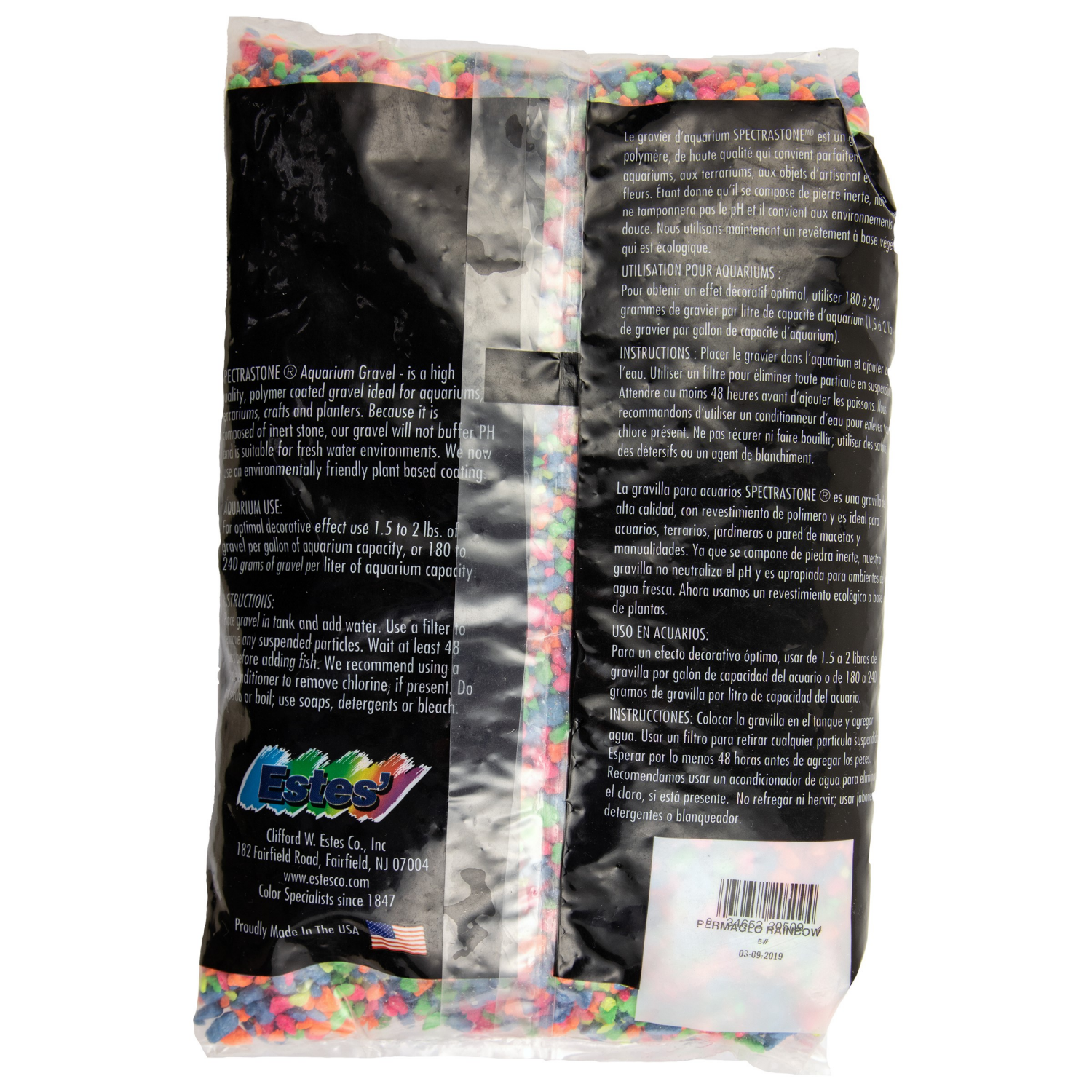 slide 2 of 3, Estes Spectrastone Permaglo Rainbow Aq Gravel, 5 lb