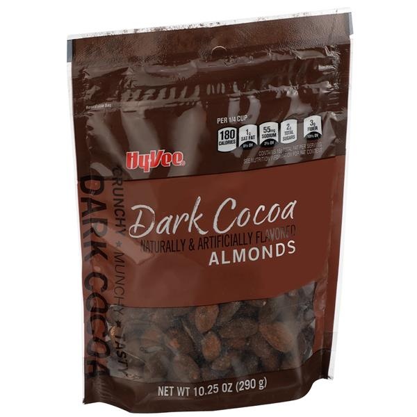 slide 1 of 1, Hy-vee Dark Cocoa Flavored Almonds, 10.25 oz