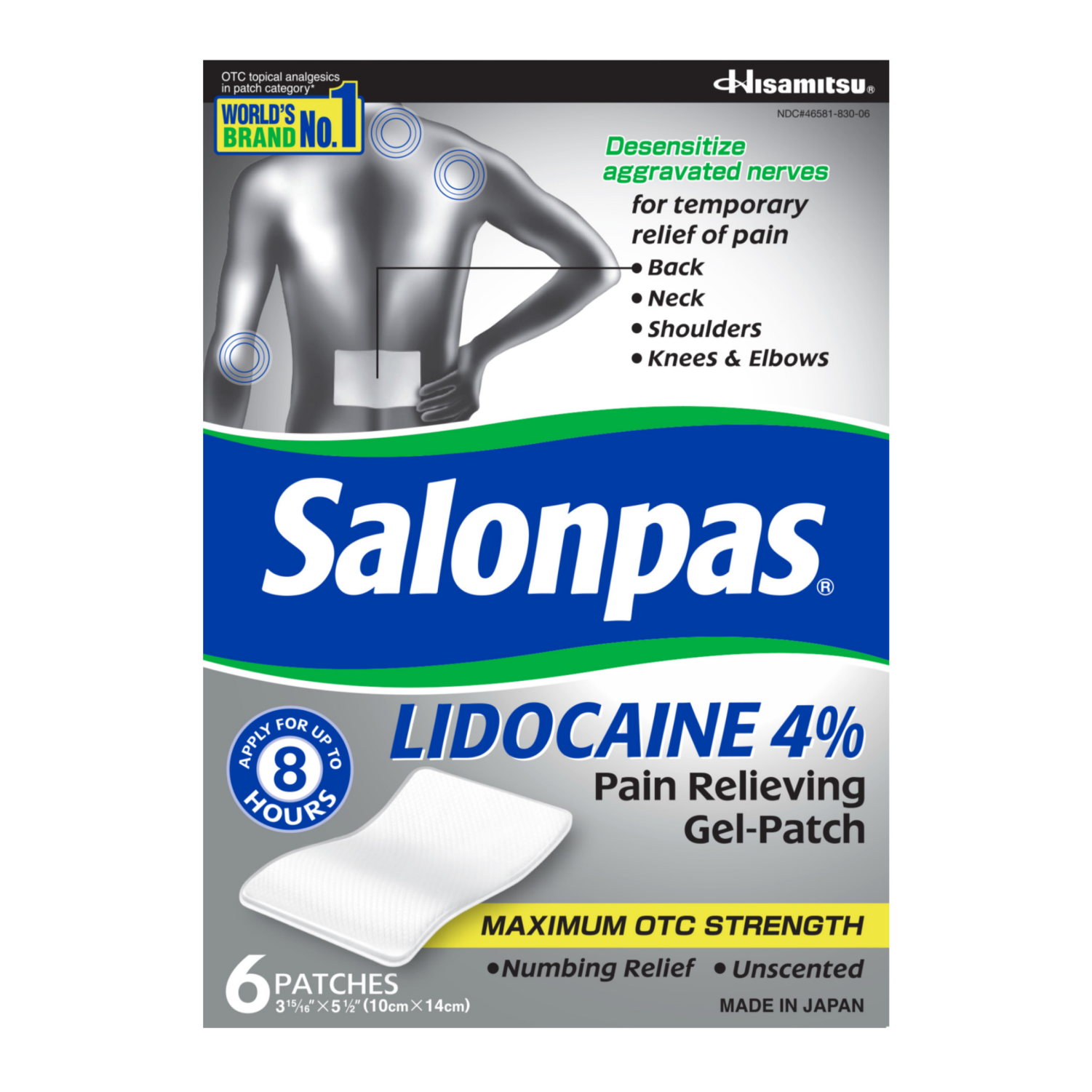 slide 1 of 8, Salonpas Large 6ct, 6 ct