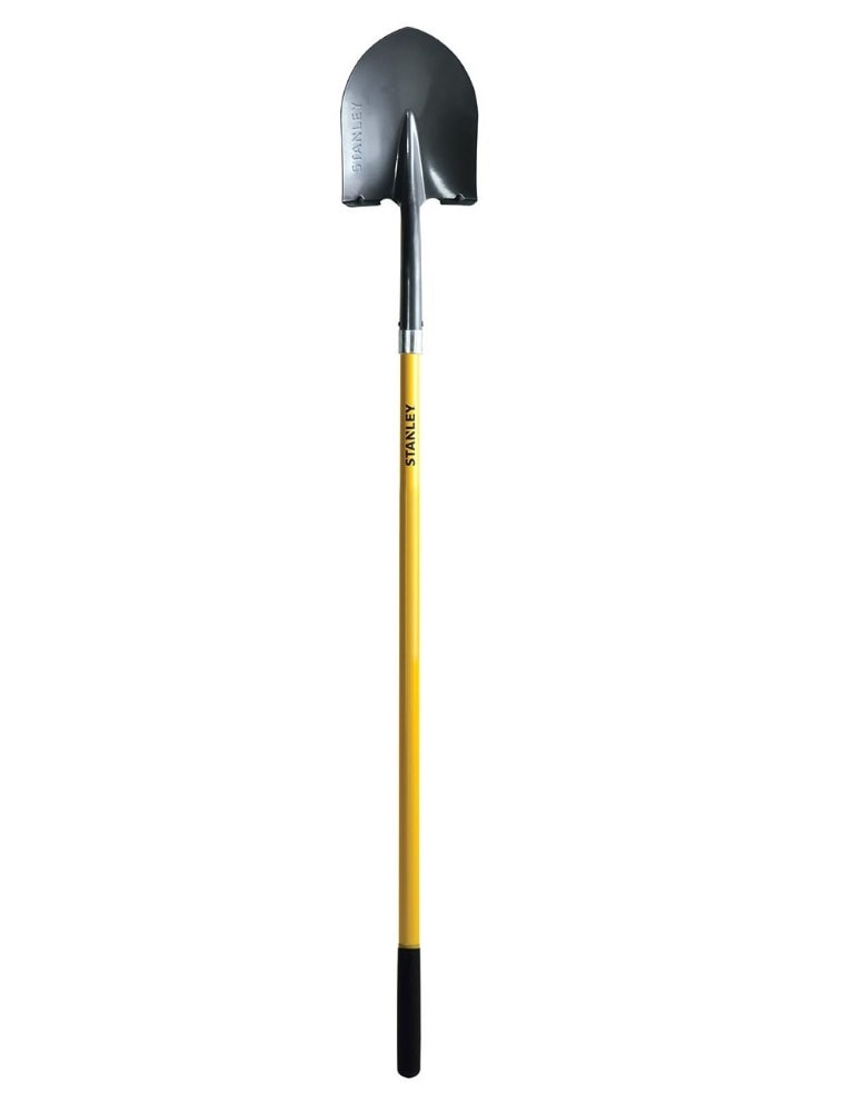 slide 1 of 1, STANLEY Long Handle Round Point Shovel - Yellow, 1 ct
