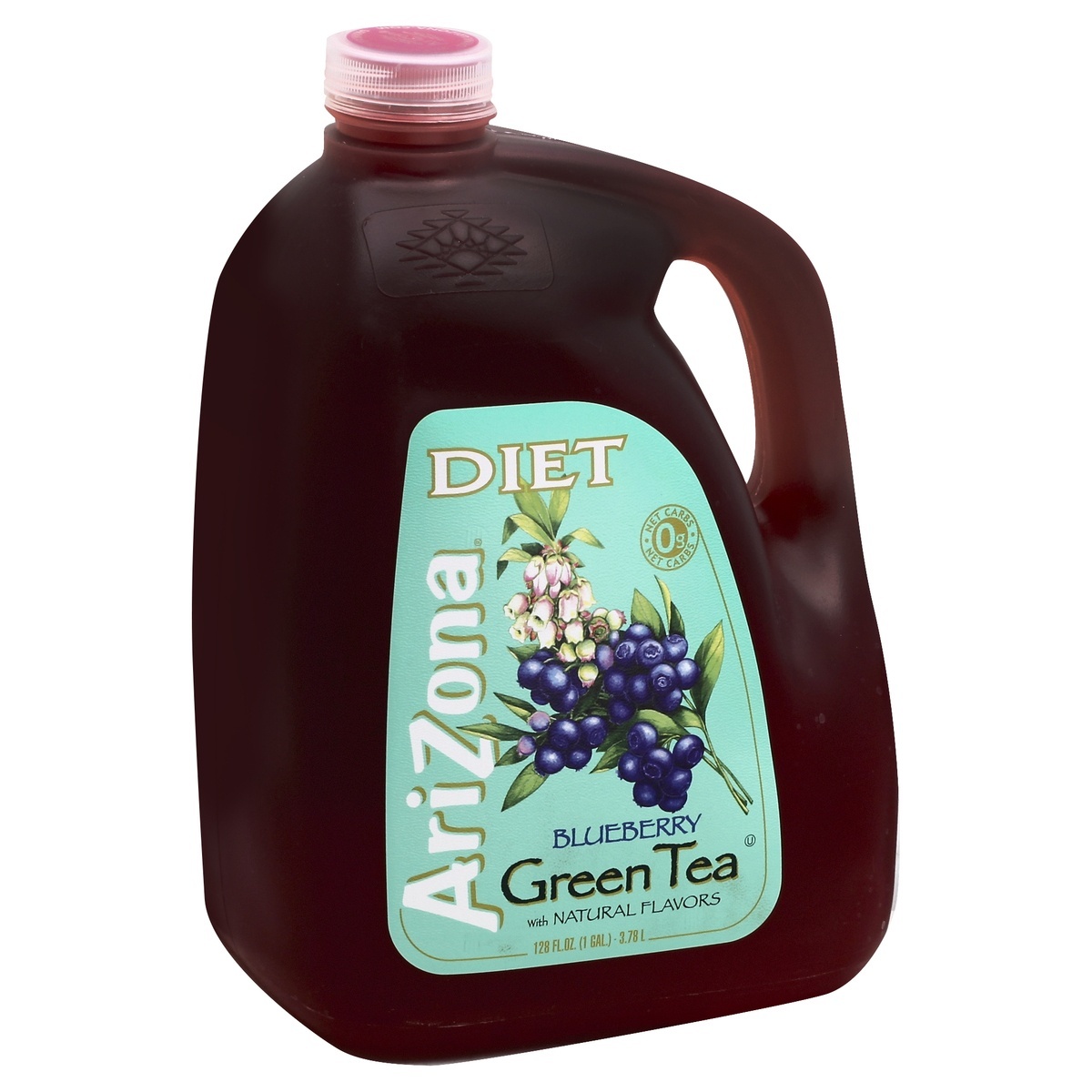 slide 1 of 1, AriZona Diet No Carb Green Tea With Blueberries - 128 fl oz, 128 fl oz