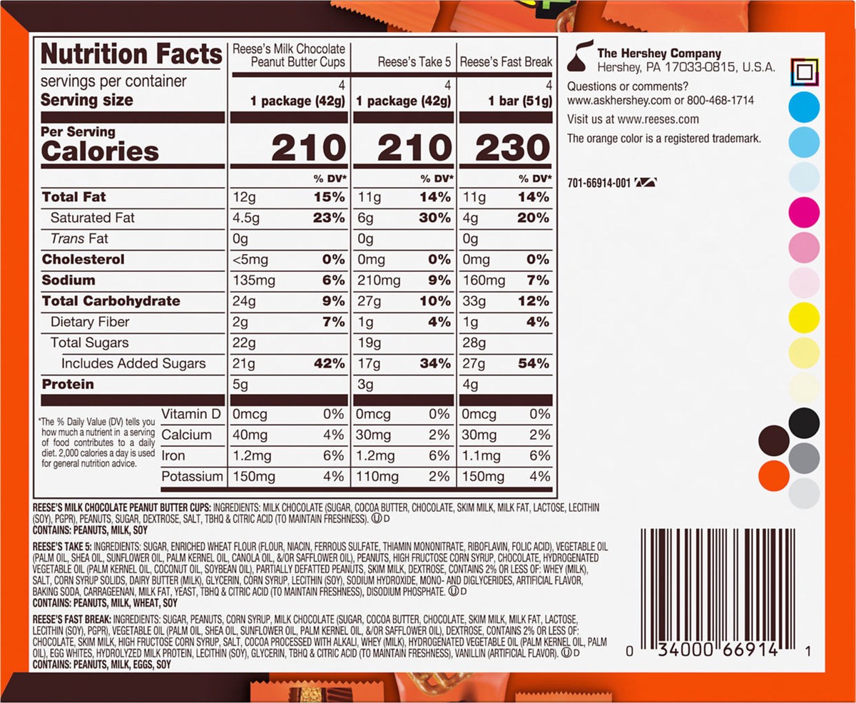 slide 2 of 7, Reese's Candy Bar Assortment Full Size 12 ea, 12 ct