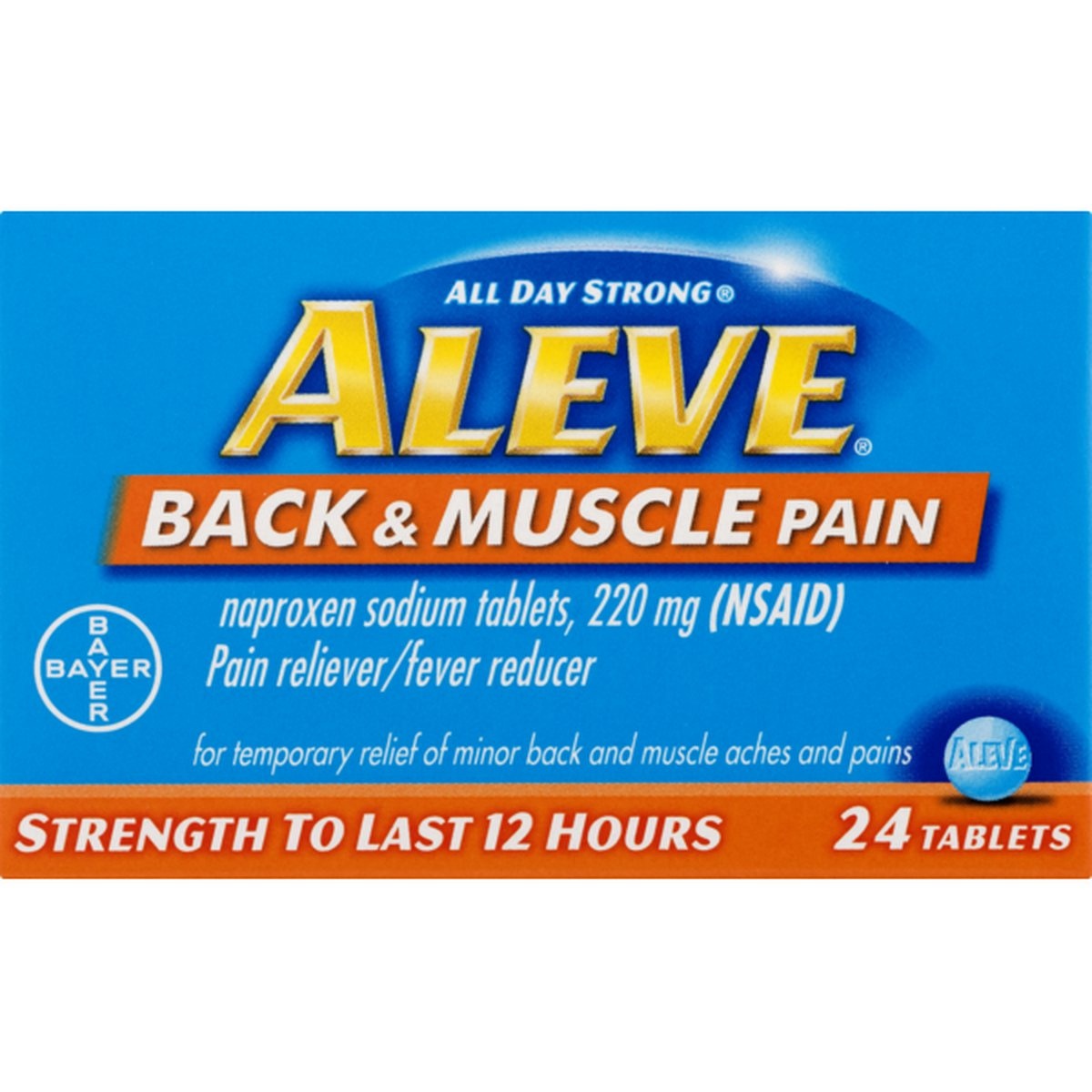 slide 1 of 1, Aleve Back & Muscle Pain Tablets With Naproxen Sodium, 24 ct