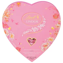 Lindt Lindor White Chocolate Truffles Strawberries & Cream Heart Box