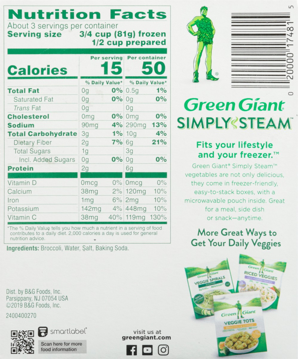 slide 7 of 14, Green Giant Simply Steam No Sauce Broccoli Cuts 9 oz, 9 oz