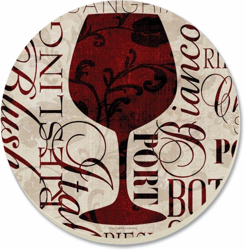 slide 1 of 1, Counter Art Divine Wine Coaster - 4 Pack - Red, 1 ct