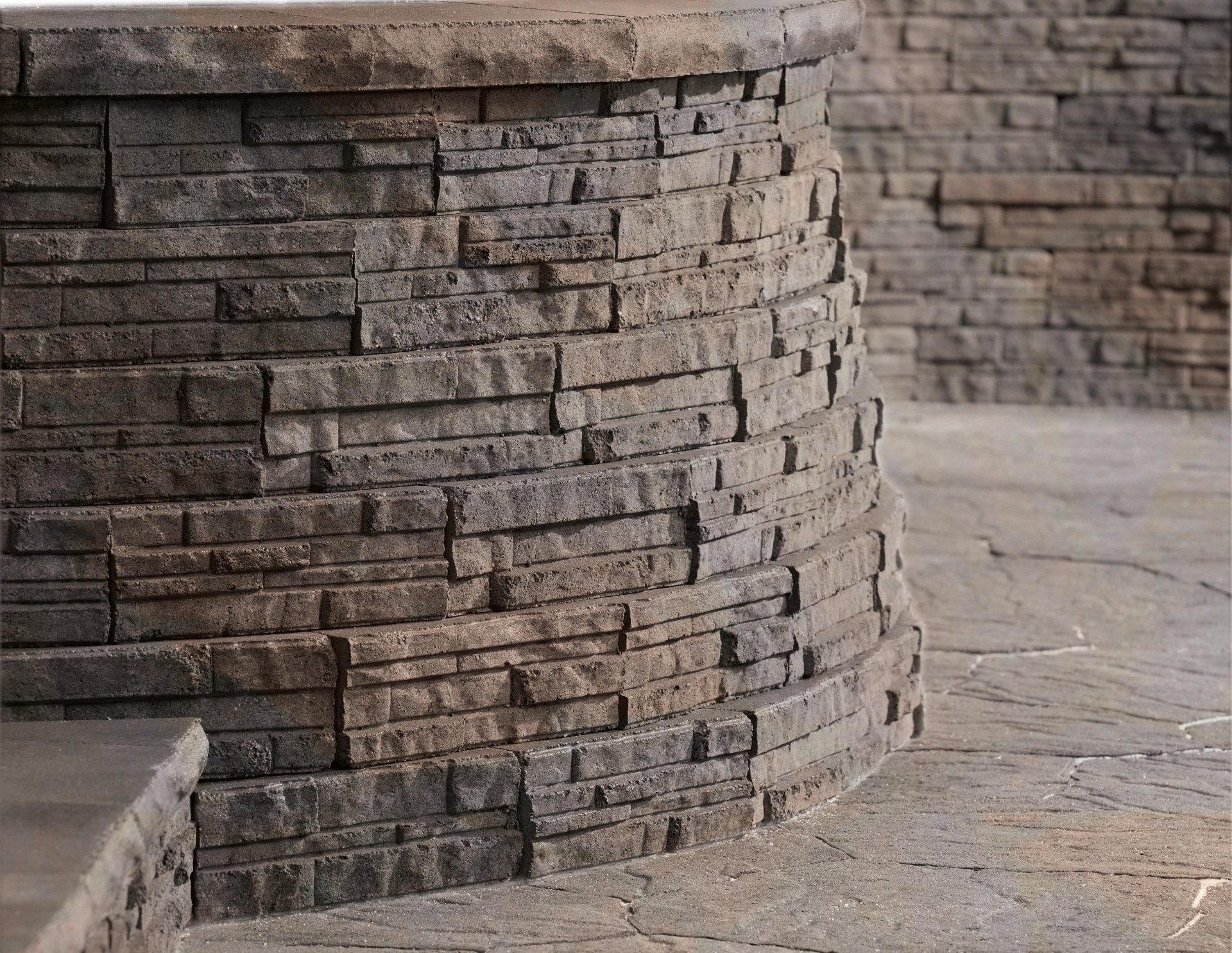 slide 5 of 5, 4.0-in H x 12.1-in L x 6.6-in D Oak Run Concrete Retaining wall block, 1 ct