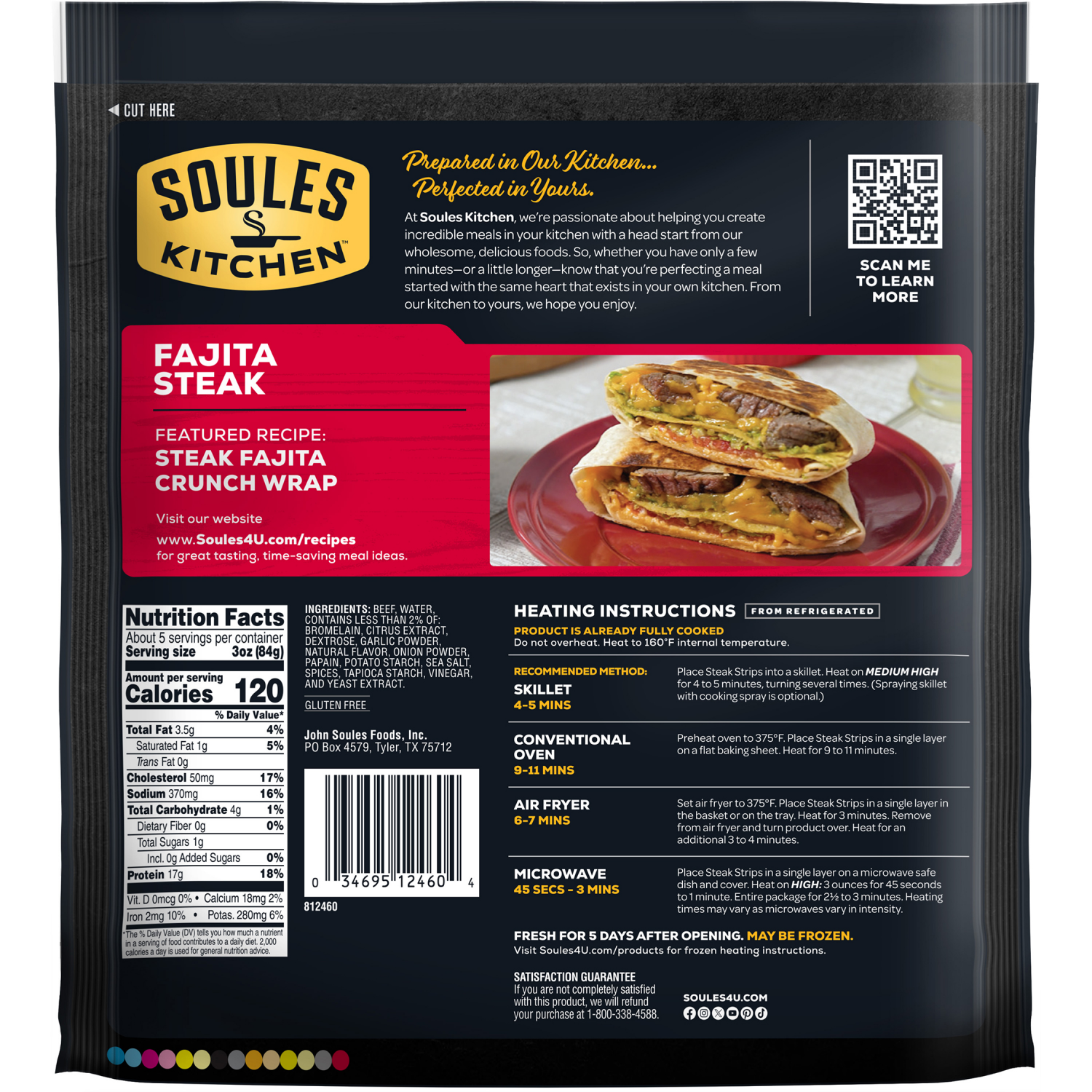 slide 2 of 5, John Soules Foods Beef Fajitas Fully Cooked 14 OZ Bag, 14 oz