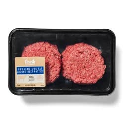 FRESH FROM MEIJER Ffm 80/20 Ground Beef Burger Patties, 8 Count