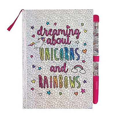 slide 1 of 1, Fashion Angels Unicorns & Rainbows Glitter Journal with Pen, 1 ct