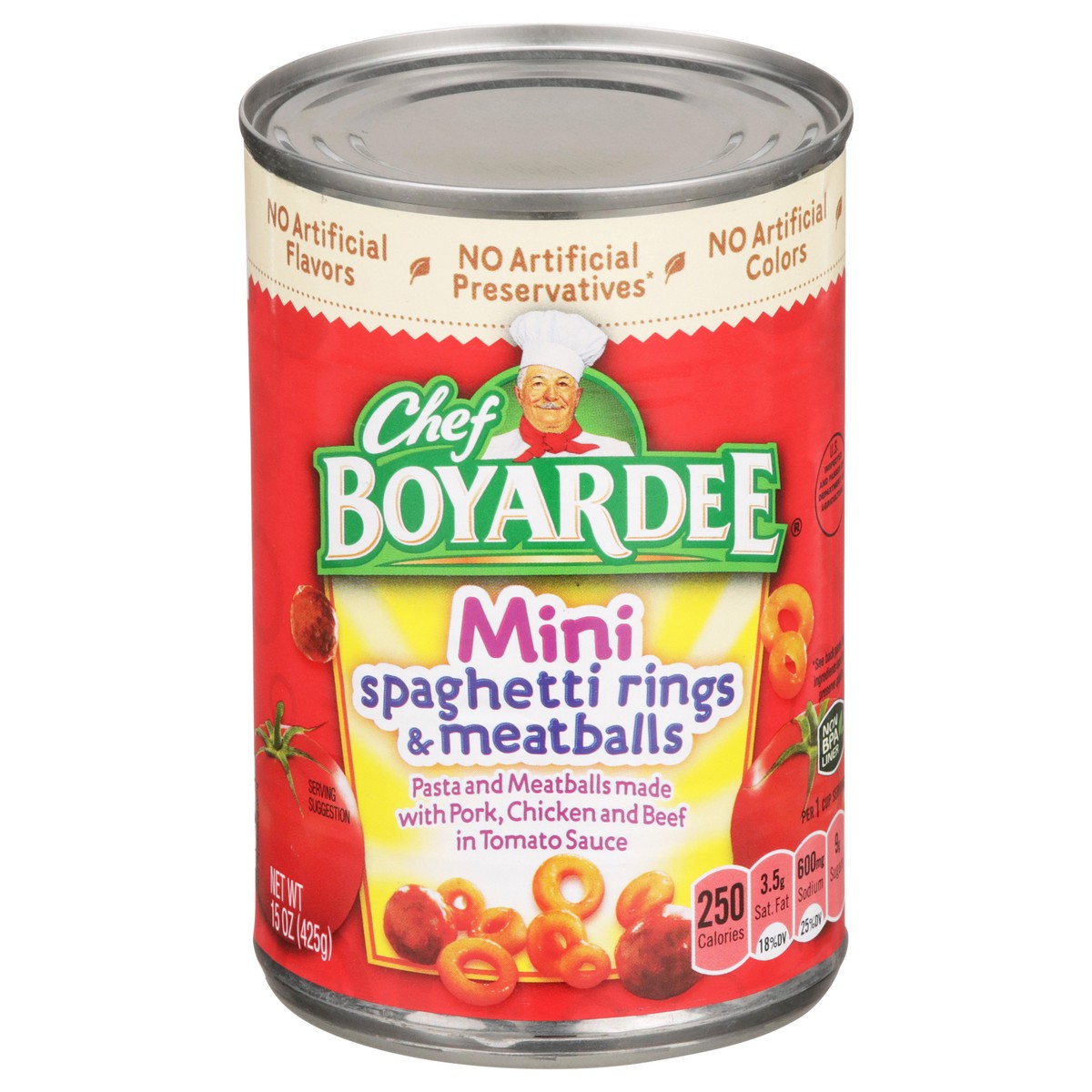 slide 1 of 5, Chef Boyardee Mini Spaghetti Rings & Meatballs 15 oz, 15 oz