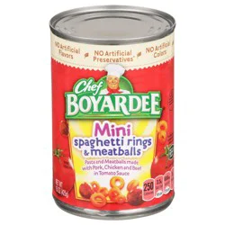 Chef Boyardee Mini Spaghetti Rings and Meatballs in Tomato Sauce, Ready-to-Eat Meal, 15 oz. Can