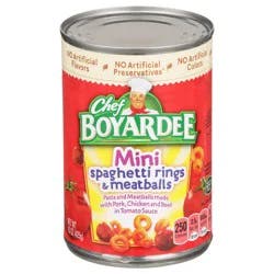 Chef Boyardee Mini Spaghetti Rings and Meatballs in Tomato Sauce, Ready-to-Eat Meal, 15 oz. Can