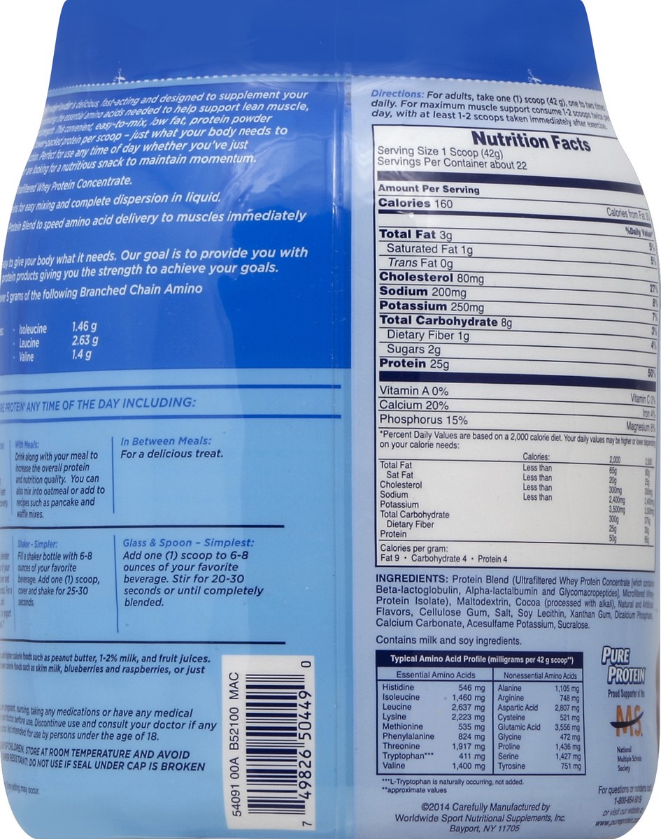 slide 3 of 3, Pure Protein Whey Protein 32 oz, 32 oz