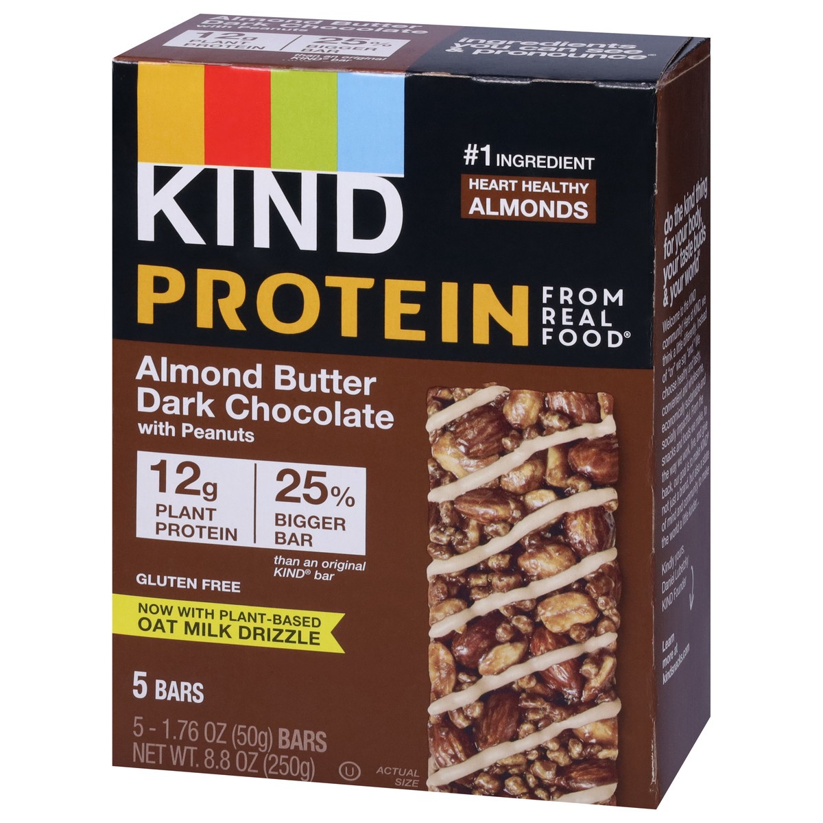 slide 3 of 9, KIND Almond Butter Dark Chocolate Protein Nut Bars, 5 ct