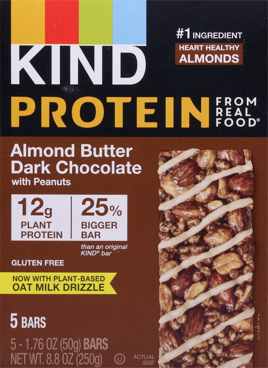 slide 5 of 9, KIND Almond Butter Dark Chocolate Protein Nut Bars, 5 ct