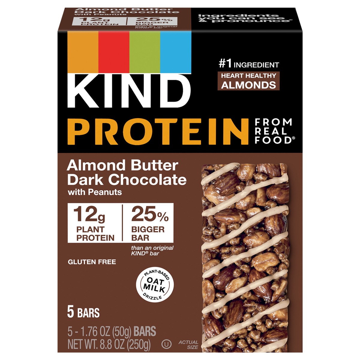 slide 1 of 9, KIND Almond Butter Dark Chocolate Protein Nut Bars, 5 ct