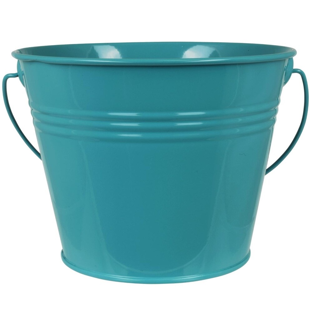 slide 1 of 1, HD Designs Outdoors Painted Pail Citronella Candle - Blue, 18 oz