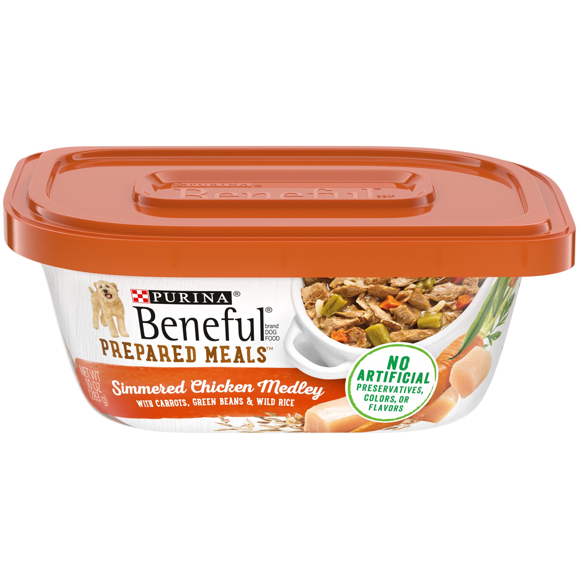 slide 1 of 9, Beneful Purina Beneful High Protein Wet Dog Food With Gravy, Prepared Meals Simmered Chicken Medley, 10 oz