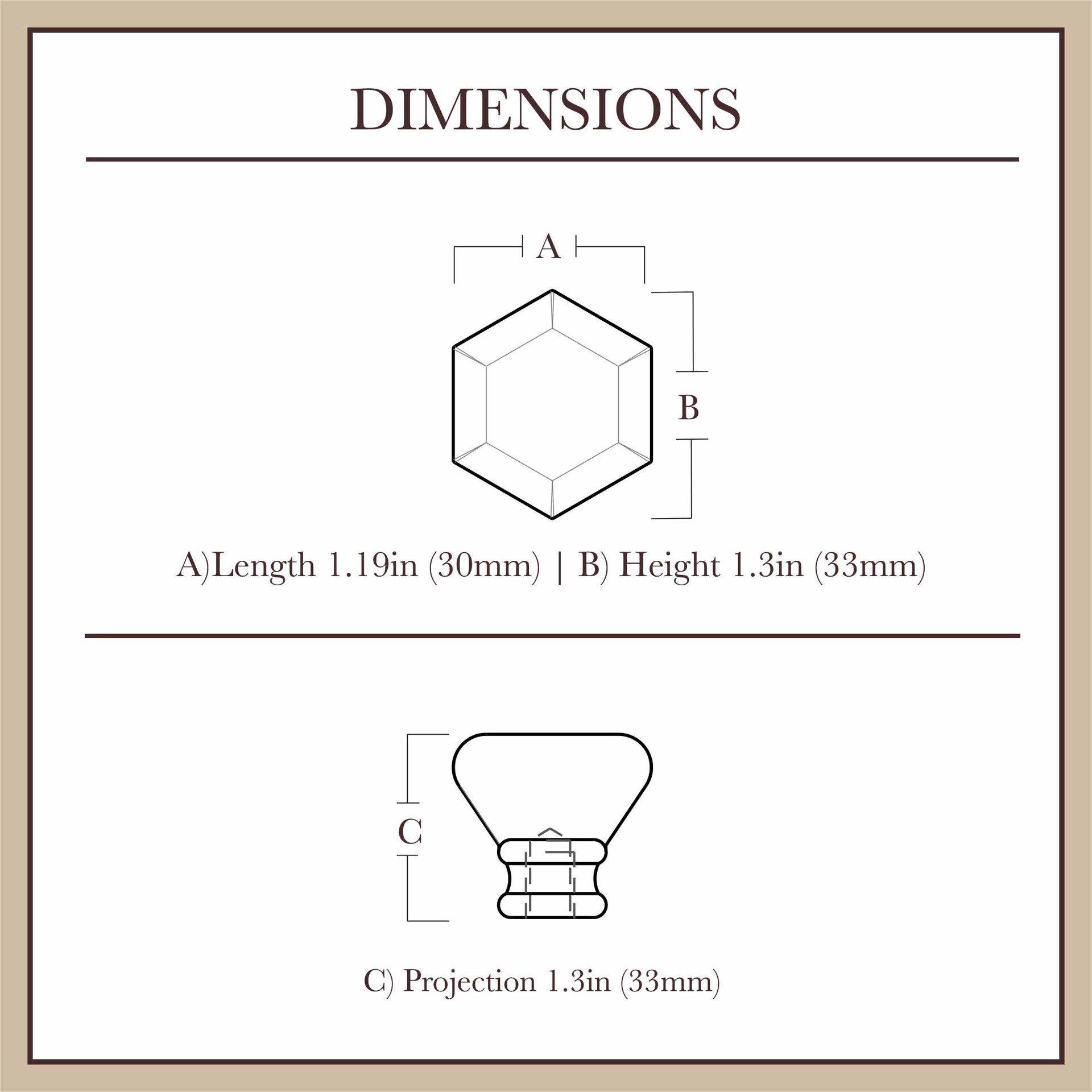 slide 6 of 6, allen + roth Faceted 1-3/8-in Satin Nickel and Clear Hexagonal Traditional Cabinet Knob, 1 ct