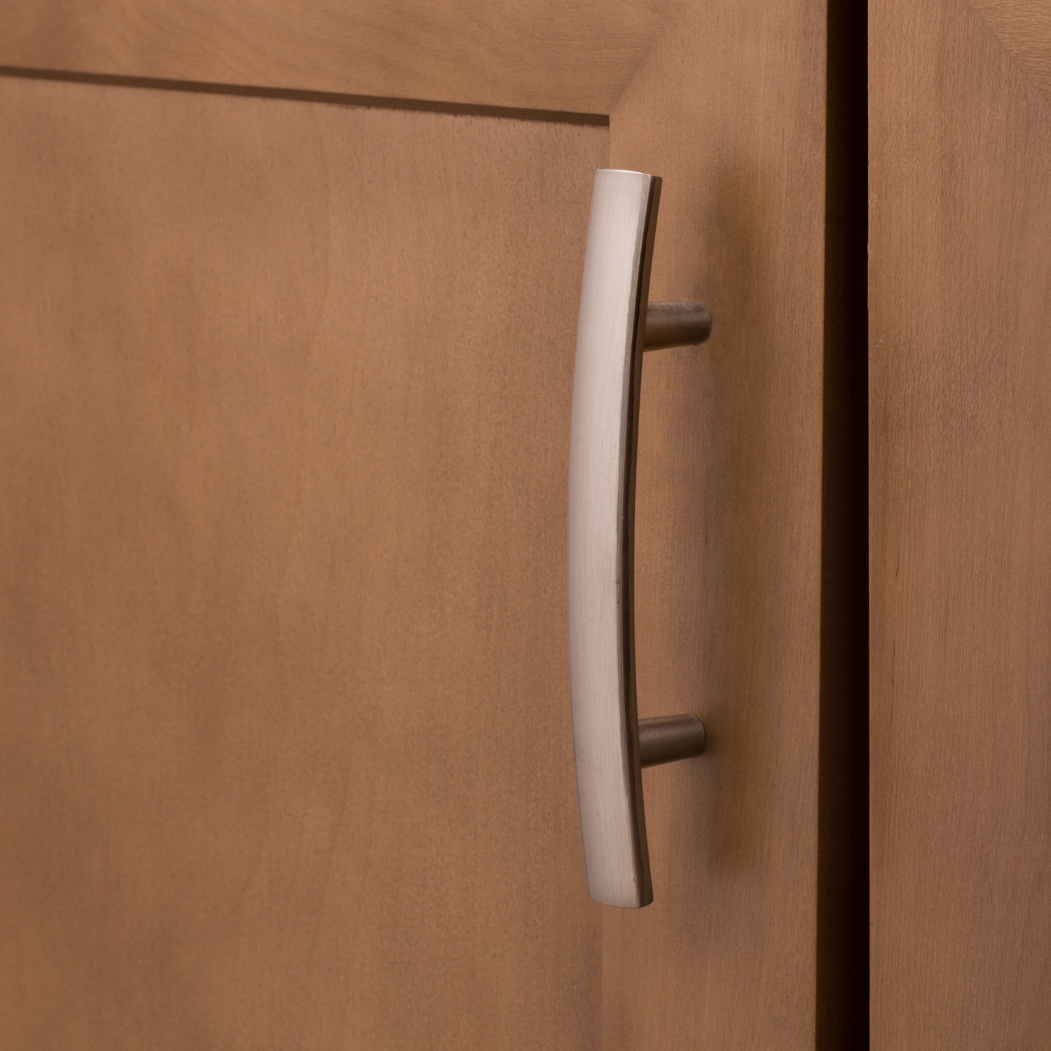 slide 2 of 6, allen + roth Amelia 3-in , 76mm Center to Center Satin Nickel Arch Handle Drawer Pull, 1 ct