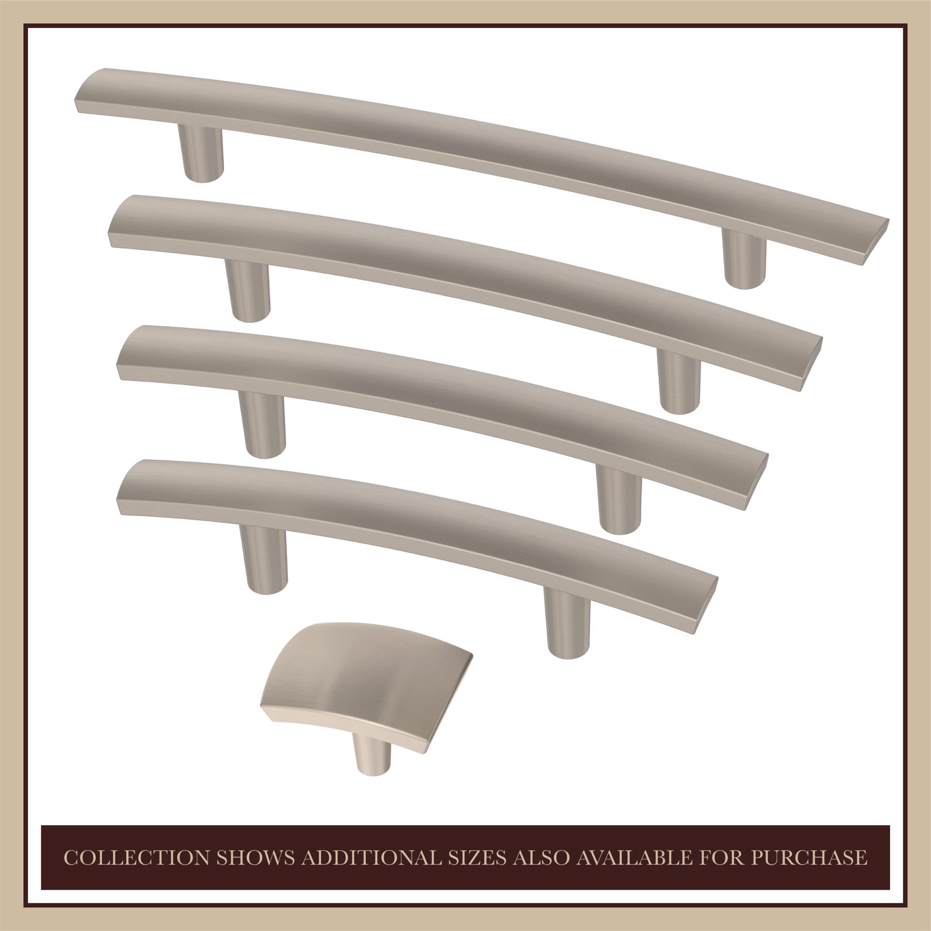slide 4 of 6, allen + roth Amelia 3-in , 76mm Center to Center Satin Nickel Arch Handle Drawer Pull, 1 ct