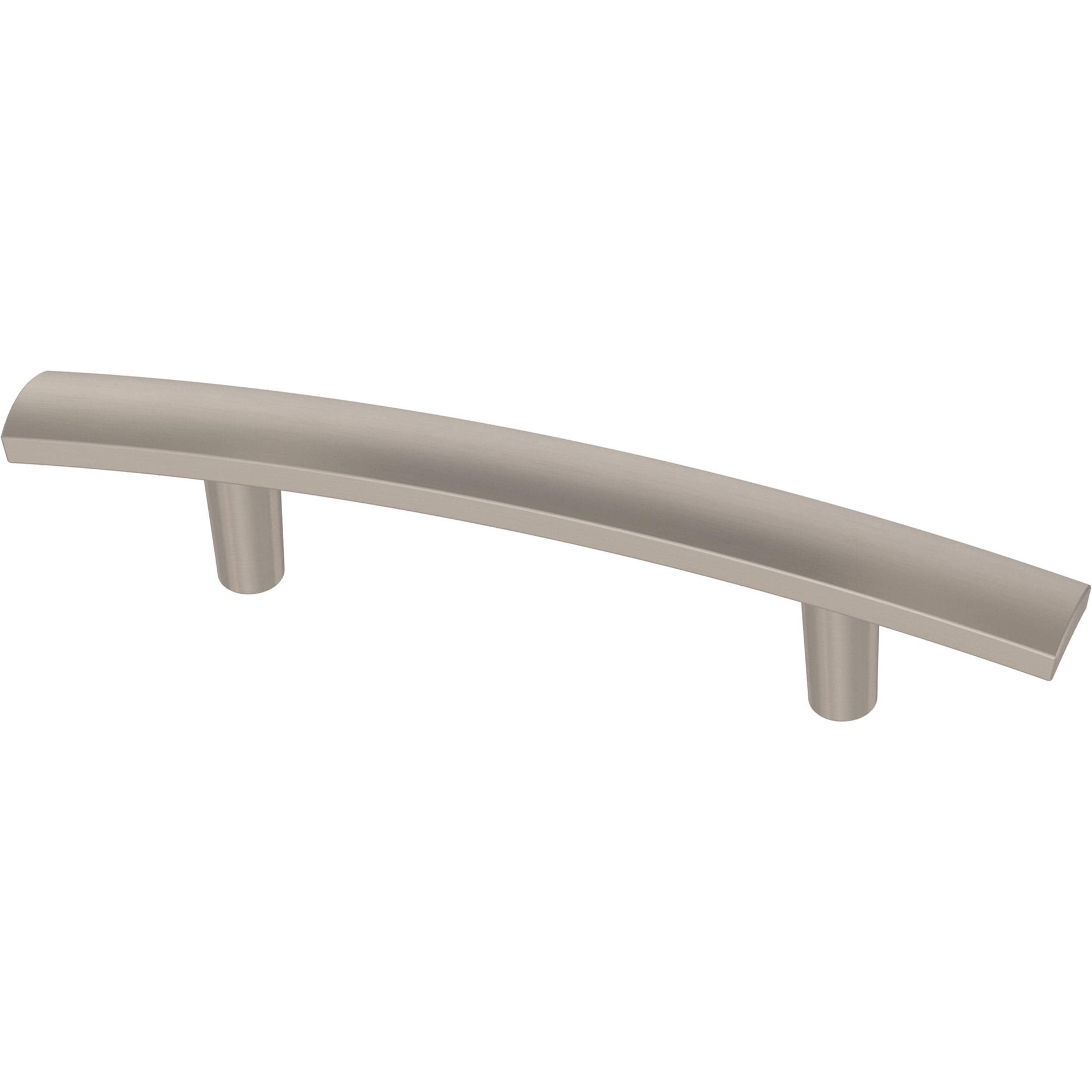 slide 1 of 6, allen + roth Amelia 3-in , 76mm Center to Center Satin Nickel Arch Handle Drawer Pull, 1 ct