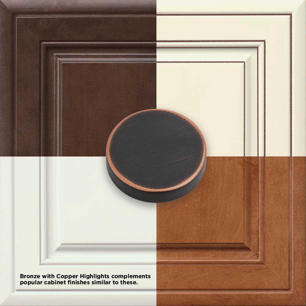 slide 4 of 5, Brainerd Bow 3-in , 76mm Center to Center Bronze with Copper Highlights Arch Handle Drawer Pull, 1 ct