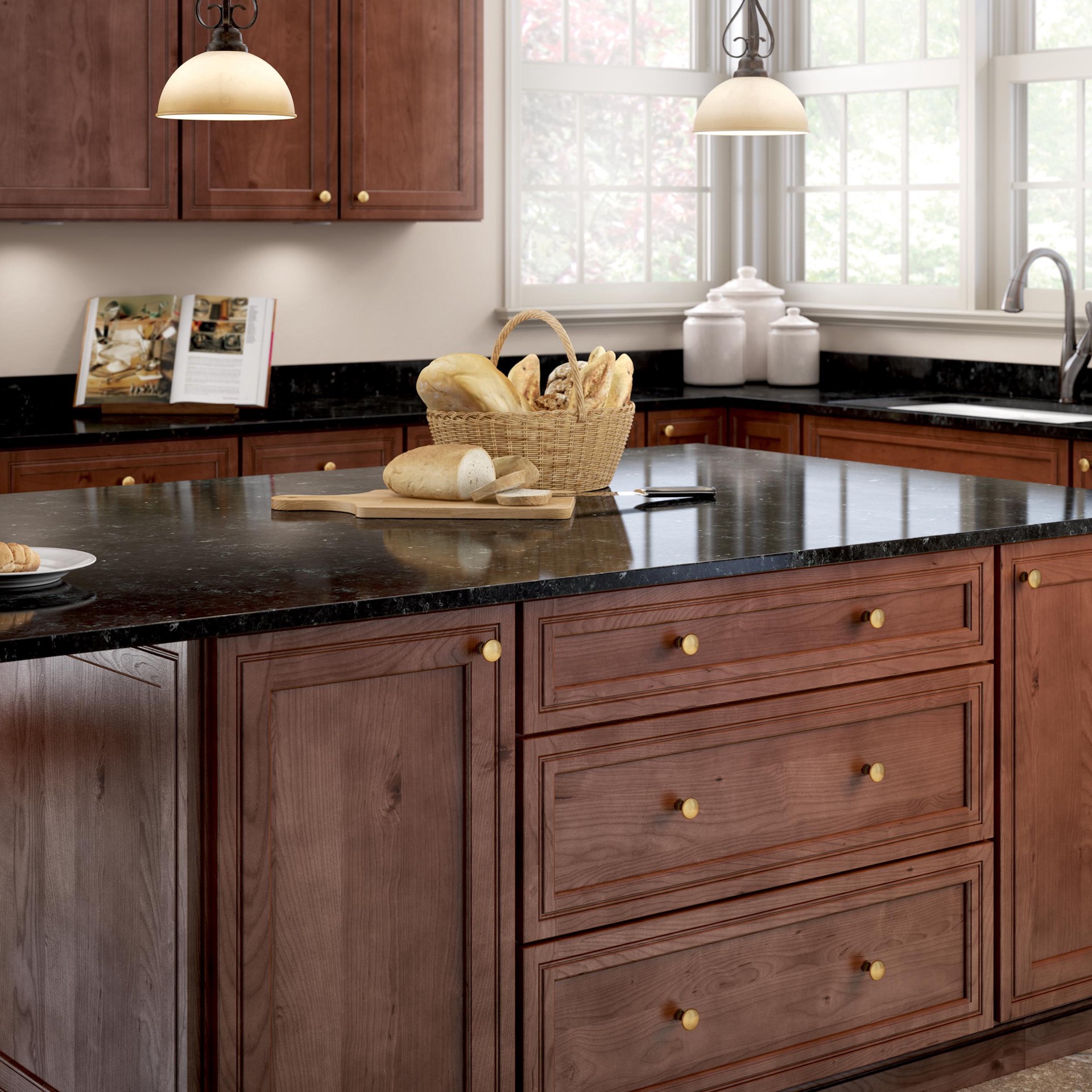 slide 3 of 6, allen + roth Charles 1-3/16-in Tumbled Antique Brass Round Transitional Cabinet Knob, 1 ct