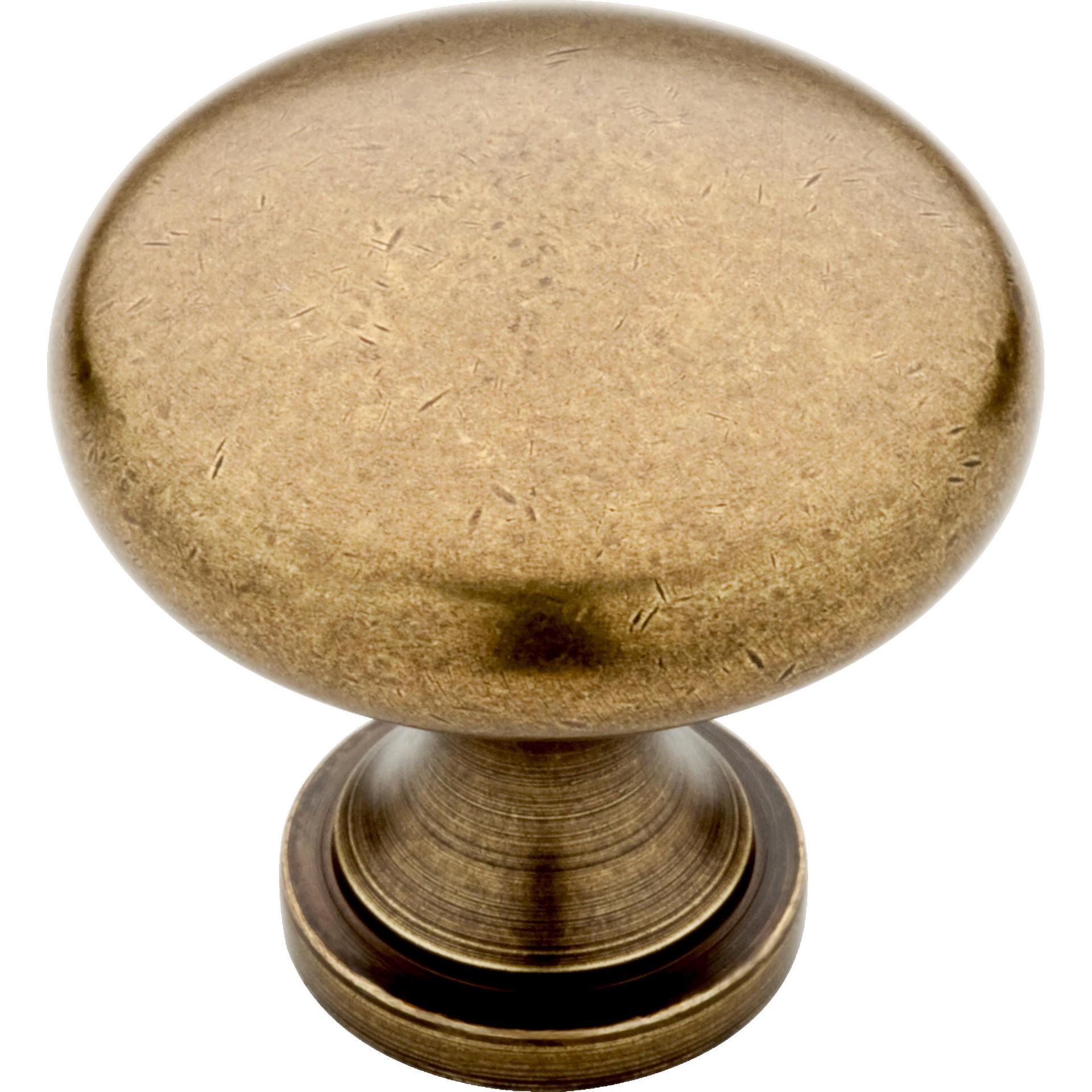 slide 1 of 6, allen + roth Charles 1-3/16-in Tumbled Antique Brass Round Transitional Cabinet Knob, 1 ct