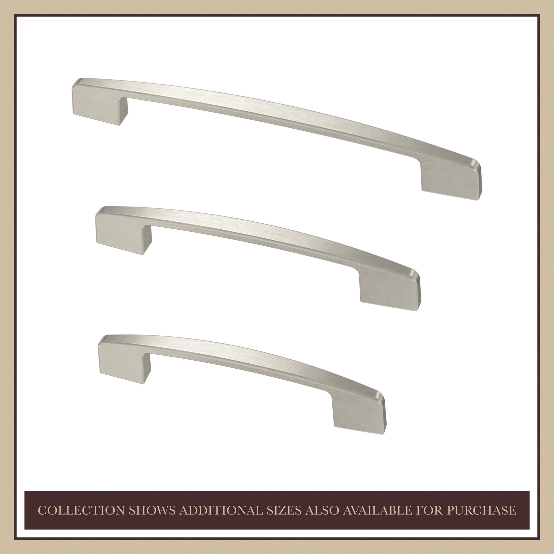slide 3 of 6, allen + roth Milton 2-3/4-in or 3-in , 64mm or 76mm Center to Center Satin Nickel Dual Mount Arch Handle Drawer Pull, 1 ct