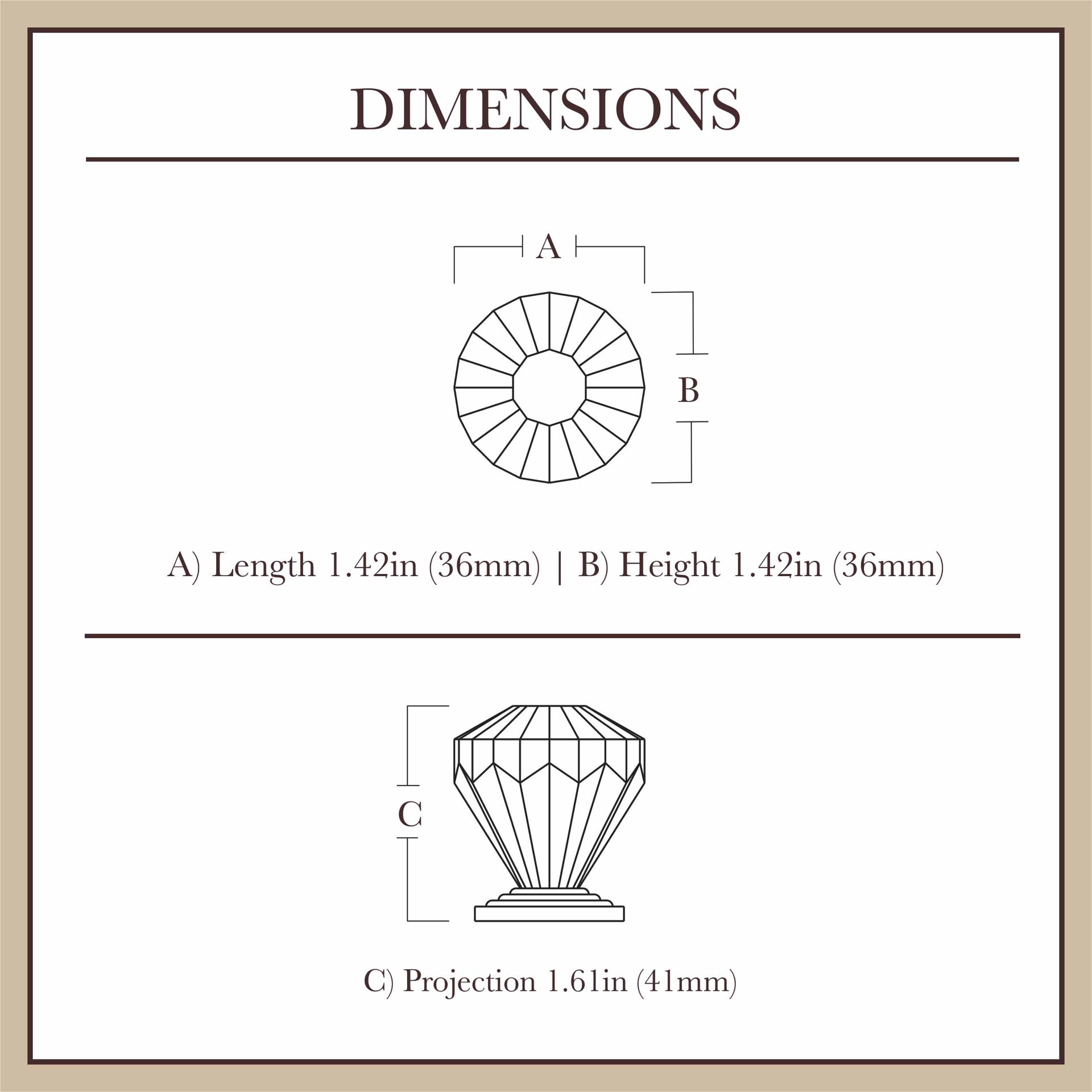 slide 6 of 6, allen + roth Faceted 1-7/16-in Satin Nickel and Clear Geometric Traditional Cabinet Knob, 1 ct