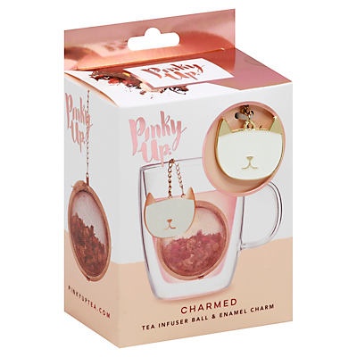 slide 1 of 1, Pinky Up Tea Infuser Ball & Enamel Charm 1 ea, 1 ea