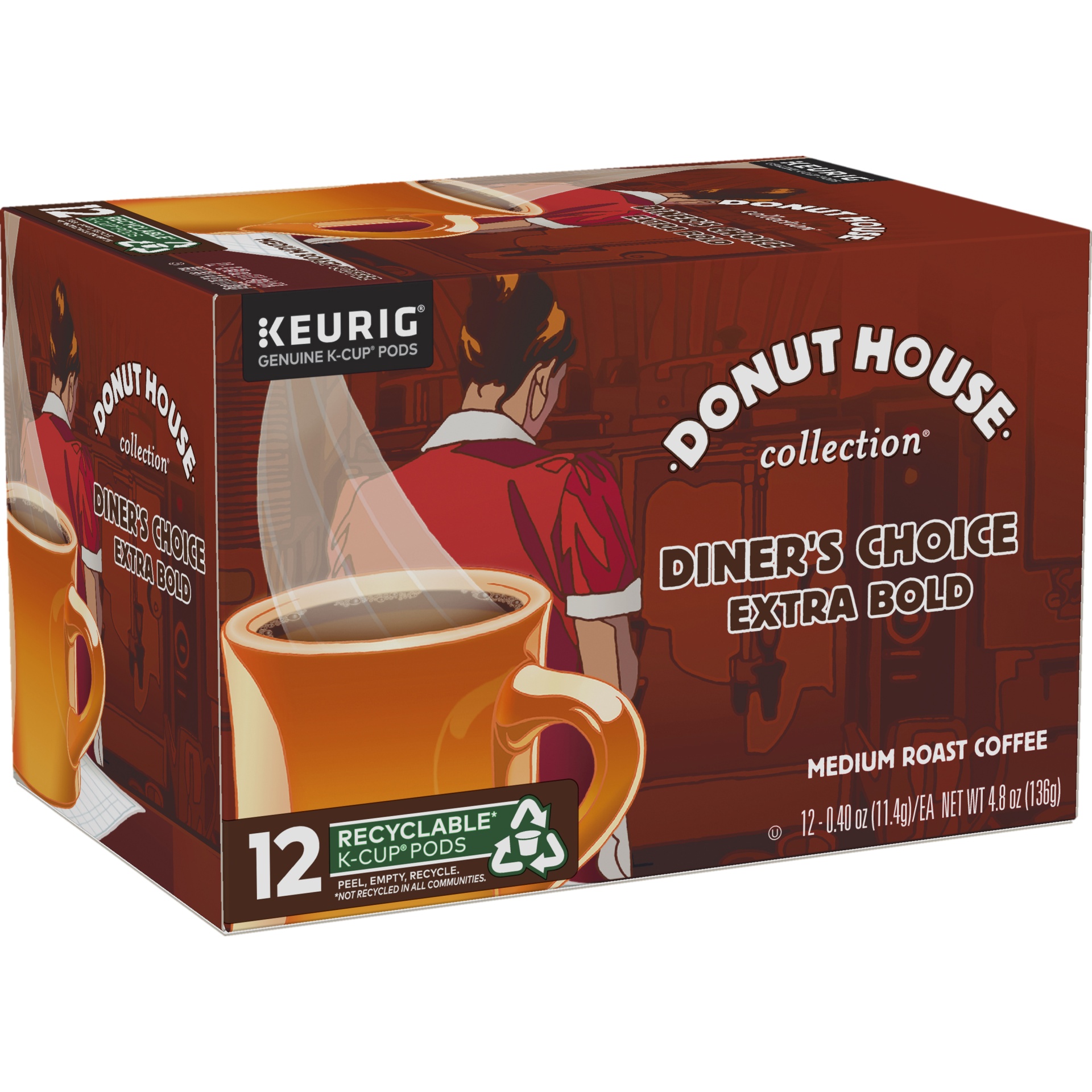 slide 2 of 4, Donut House K-Cup Diner's Choice Coffee - 12 ct; 0.4 oz, 12 ct; 0.4 oz