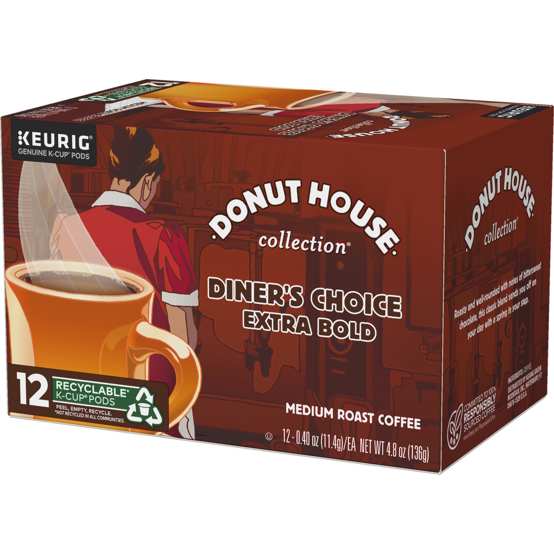 slide 3 of 4, Donut House K-Cup Diner's Choice Coffee - 12 ct; 0.4 oz, 12 ct; 0.4 oz