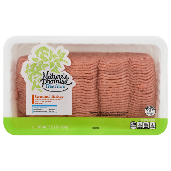 slide 1 of 1, Nature's Promise Ground Turkey 85% Lean 15% Fat, 3 lb