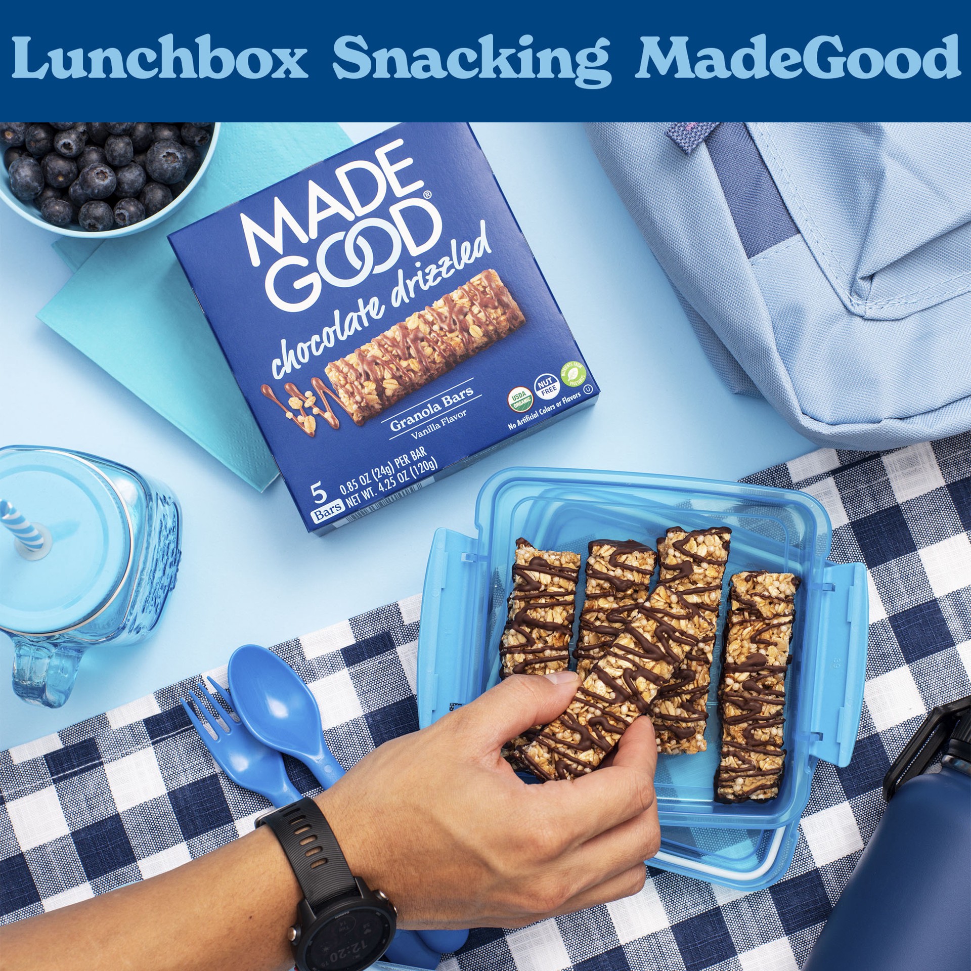 slide 7 of 10, MadeGood Vanilla Chocolate Drizzled Granola Bars 5pk, 1 ct